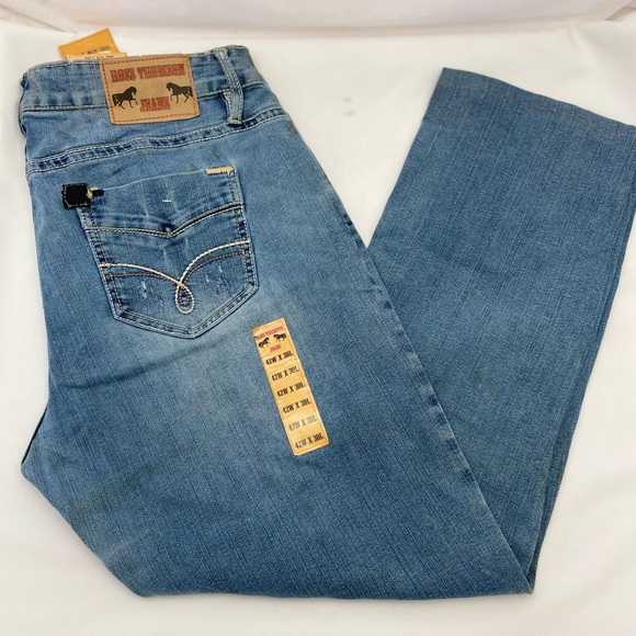 Ross Thomson Denim Jeans Blue Faded Distressed Straight NWT Men's 40 W x 29* - Picture 1 of 12